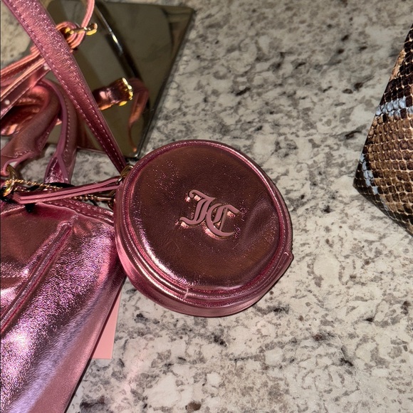 NWT Juicy Couture Pink Metallic Handbag with Coin Pouch PLUS INC SnakeCrossbody - Picture 7 of 10